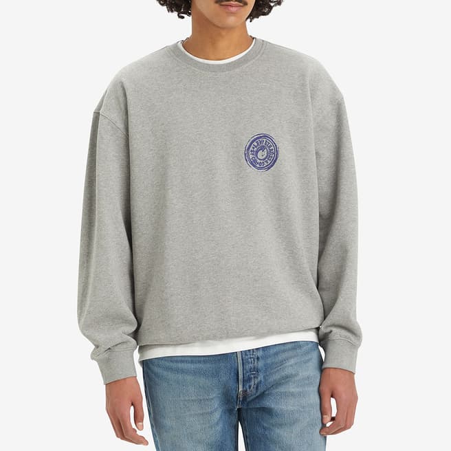 Levi's Grey Circle Logo Cotton Sweatshirt