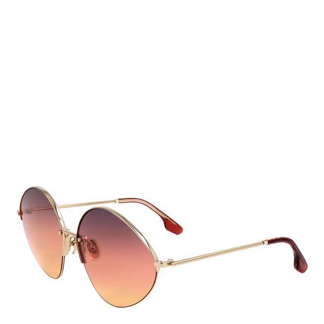 Victoria Beckham Gold Oval Sunglasses 64mm