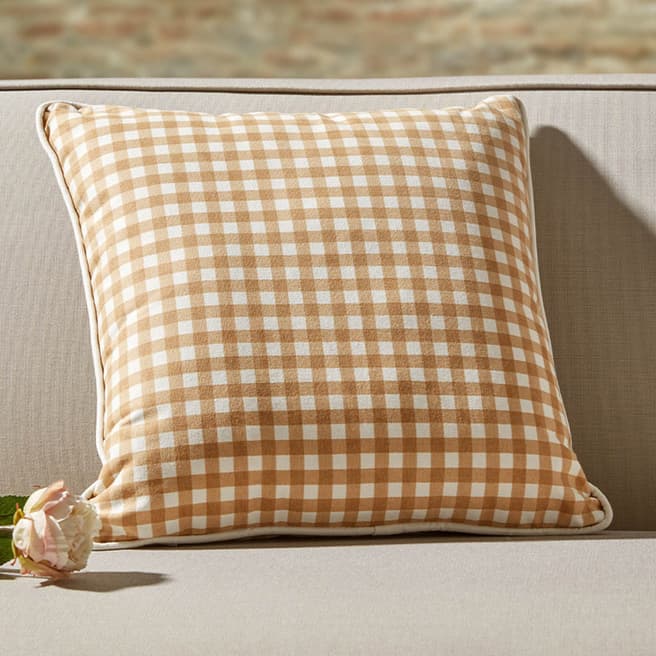 Moda Taupe Gingham Cushion 40x40cm