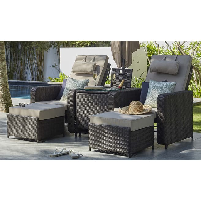 Moda Allegro Reclining Sofa Chair, Daybed or Sunlounger, Mixed Grey