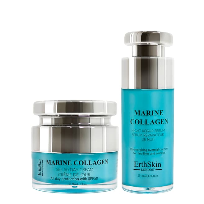 Erth Skin London Marine Collagen SPF50 day cream 50ml +Marine Collagen Night Repair serum 30ml