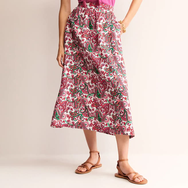 Boden Pink Florence Linen Skirt