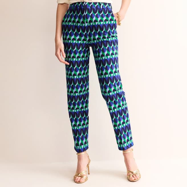 Boden Blue/Green Kew Printed Trousers 