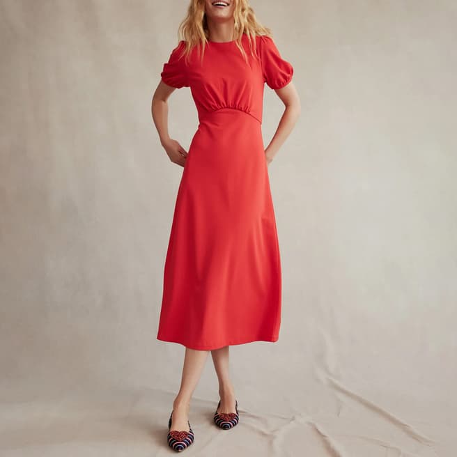 Boden Red Nancy Ponte Midi Dress