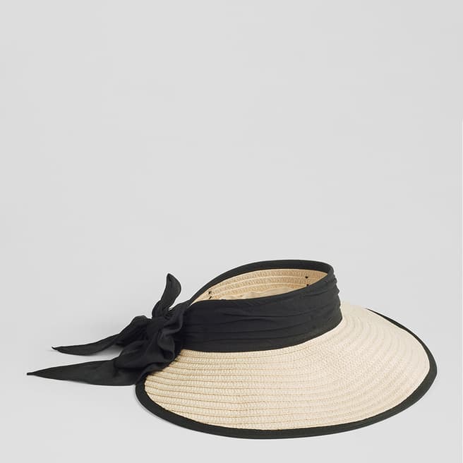 L K Bennett Rosemary Natural Raffia Wide Brim Visor