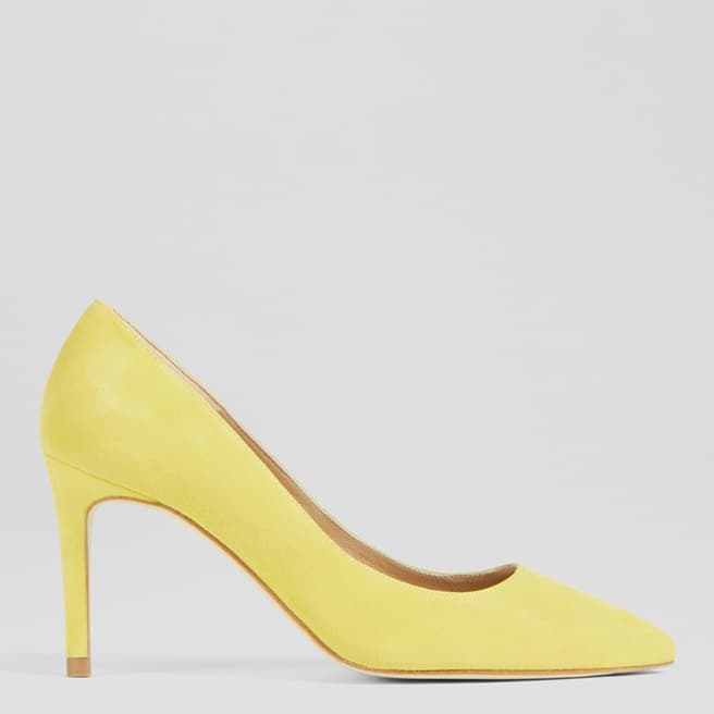 L K Bennett Yellow Suede Floret Court Heels