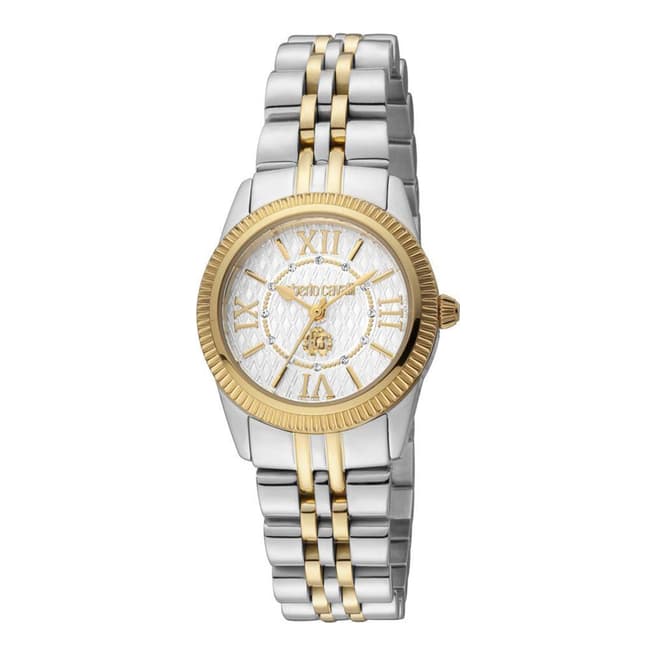 Roberto Cavalli Women's Two Tone Silver & Gold Roberto Cavalli Stainless Steel Watch 28mm