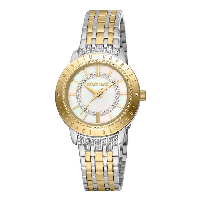 Roberto Cavalli Women's Two Tone Silver & Gold Roberto Cavalli Stainless Steel Watch 32mm