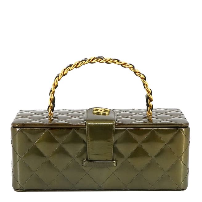 Vintage Chanel Khaki Chanel Vanity Handbag - AB