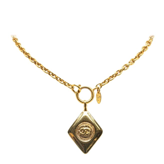 Vintage Chanel Gold Chanel Coco Mark Necklace - AB