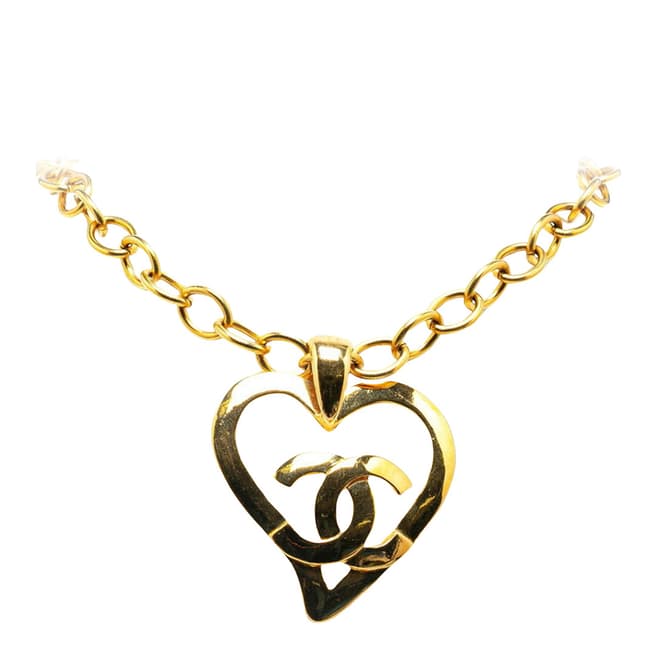 Vintage Chanel Gold Chanel Coco Mark Necklace - AB