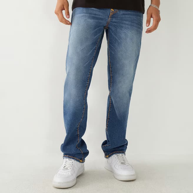 True Religion Mid Blue Ricky Straight Stretch Jeans