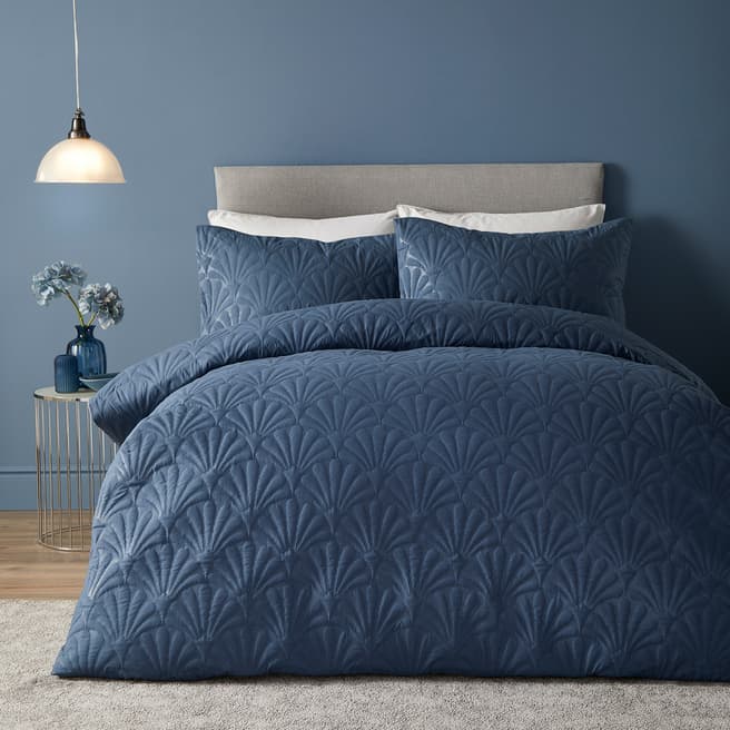 Serene Cavali Single Duvet Cover Set, Dark Blue