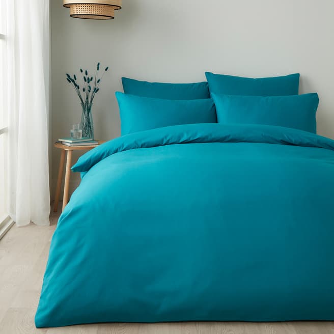 Appletree Cotton Single Duvet Cover Set, Teal Blue