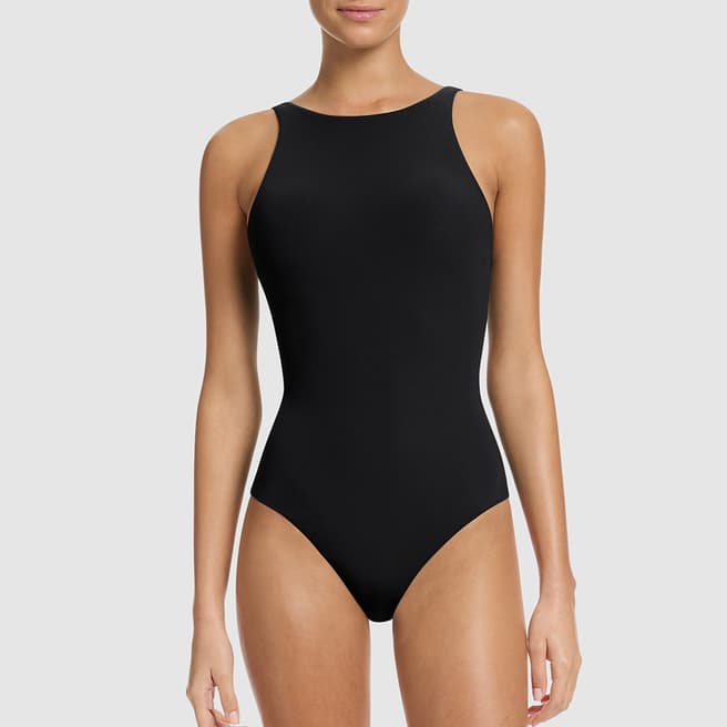 Jets Black High Neck Swimsuit