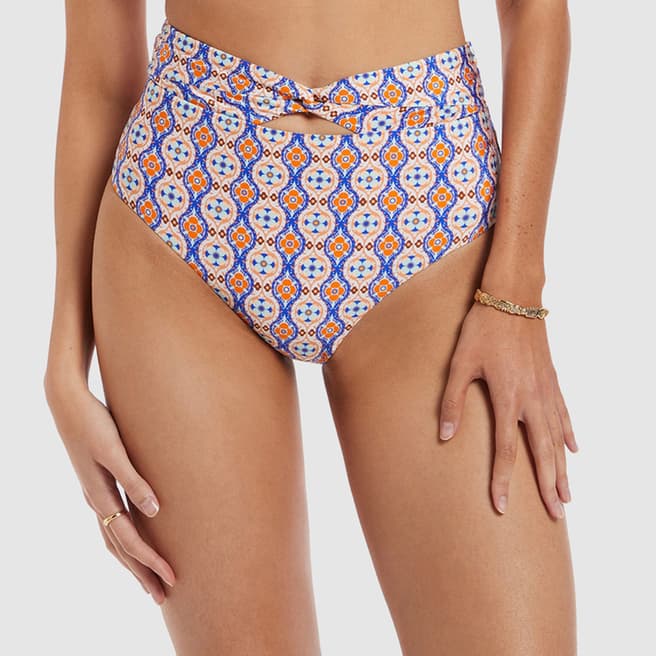 Jets Orange Azura Geo High Waist Twist Brief