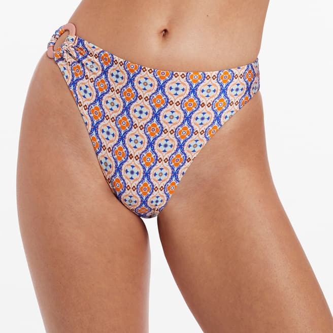 Jets Orange Azura Geo High Leg Trim Brief