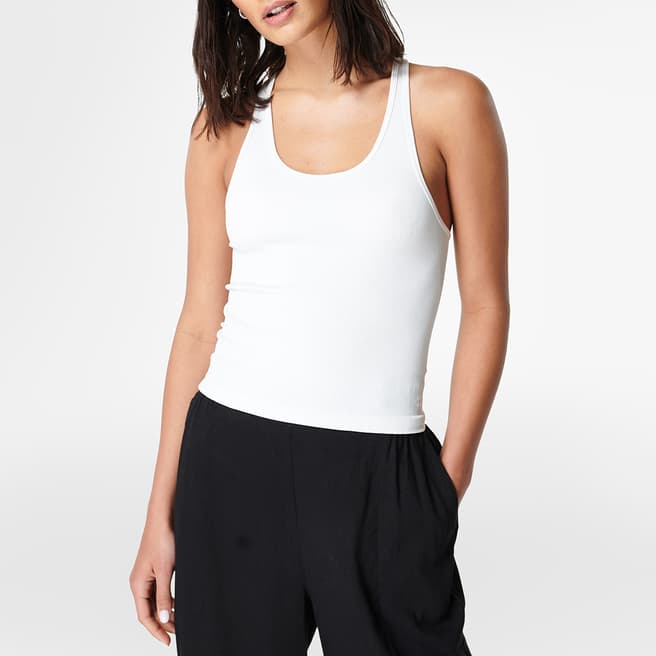 Sweaty Betty Lily White Marl Spring Seamless Tank Top