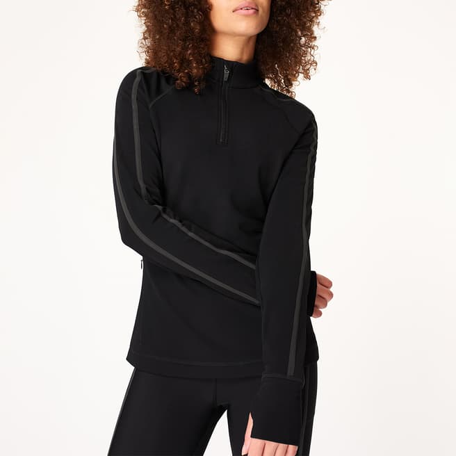 Sweaty Betty Black Thermodynamic Half Zip Reflective