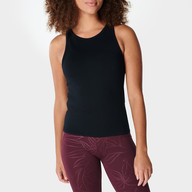 Sweaty Betty Black Mindful Seamless High Neck Yoga Tank Top