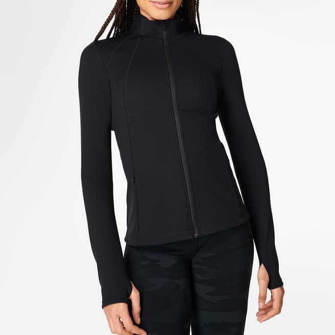 Sweaty Betty Black Power Boost Workout Zip Through