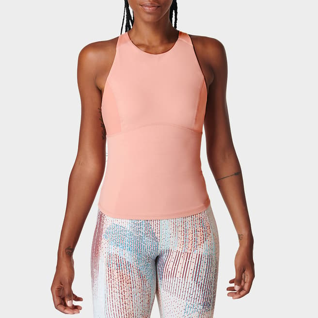 Sweaty Betty Bloom Pink Super Soft Rib High Neck Workout Tank