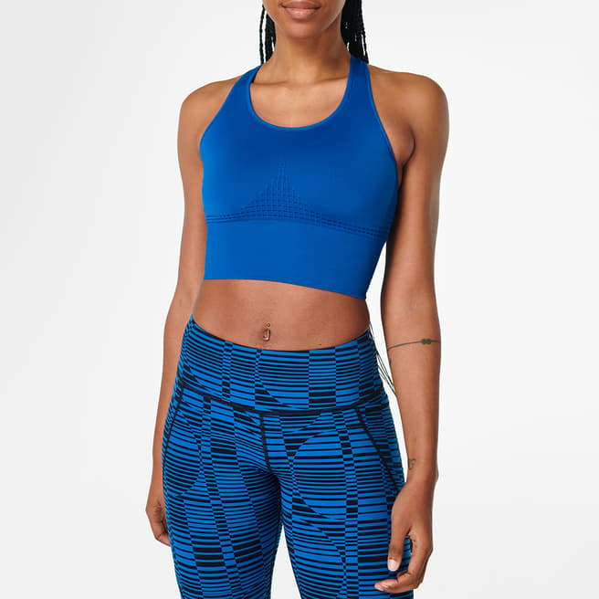 Sweaty Betty Oxford Blue Stamina Longline Workout Bra