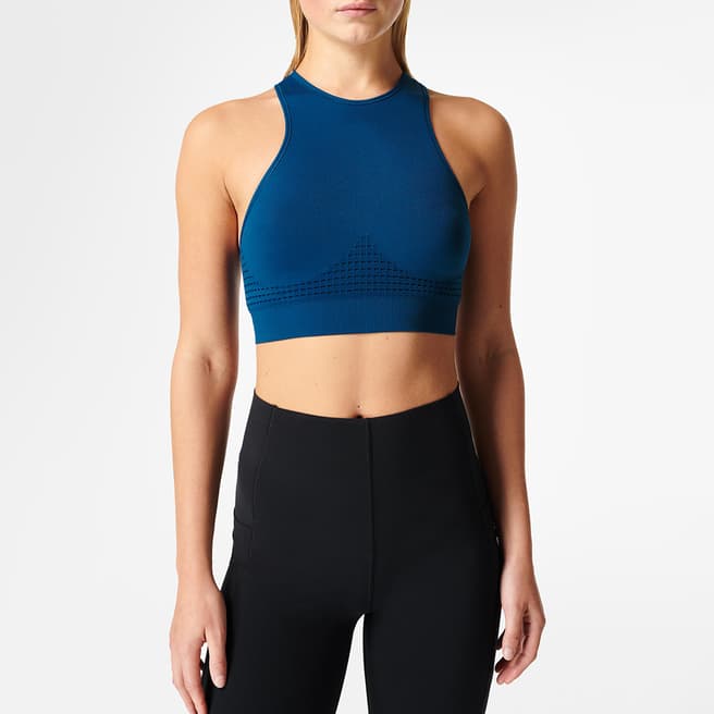 Sweaty Betty Deep Blue Stamina High Neck Bra