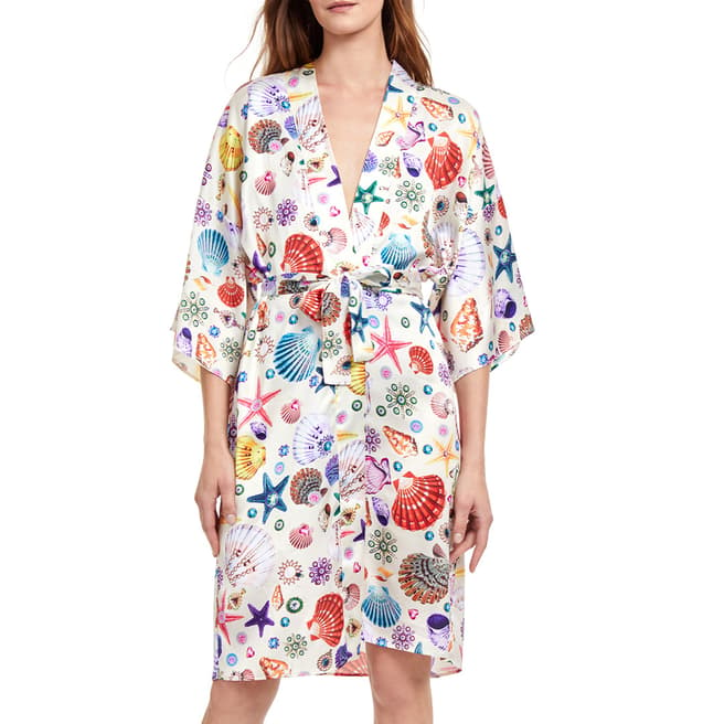 Gottex Multi  Kimono Cover Up With Tie