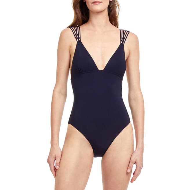 Gottex Black Mootini Underseam V-Neck One Piece Swimsuit