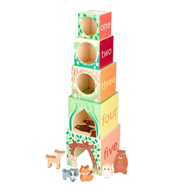 Orange Tree Toys Woodland Animal Stacking Cubes