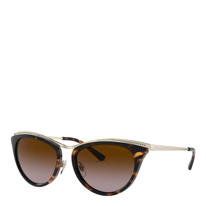 Michael Kors Light Gold/Dark Tortoise Azur Sunglasses 54mm