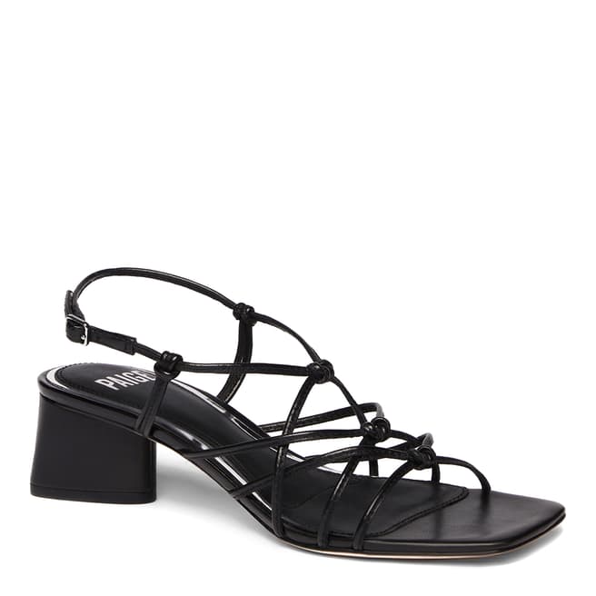 Paige Black Leather Gianna Sandals