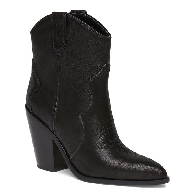 Paige Black Leather Porter Ankle Boots