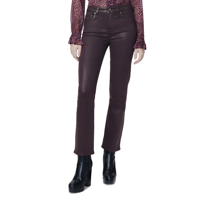 Paige Plum Coated Cindy Straight Leg Jeans