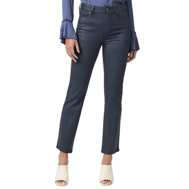 Paige Navy Coated Cindy Straight Leg Jeans