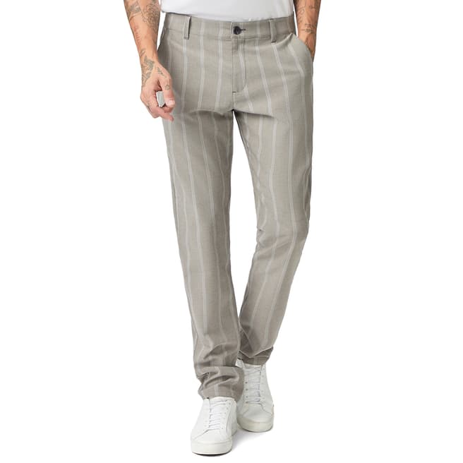 Paige Light Grey Stripe Stafford Straight Trousers