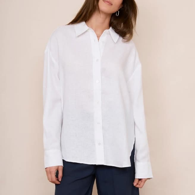 Wyse White Thomasina Linen Shirt 