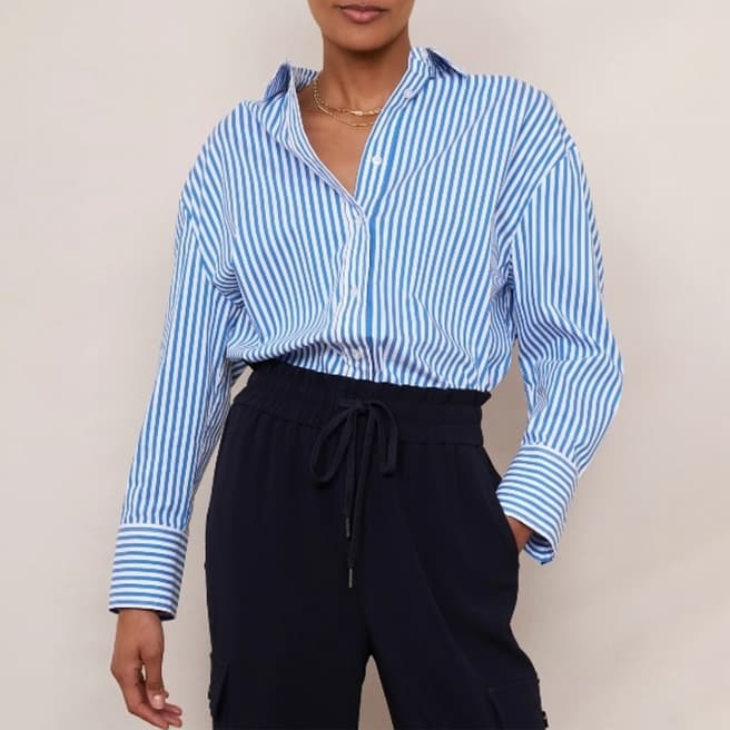 Wyse Blue Stripe Thomasina Linen Shirt 