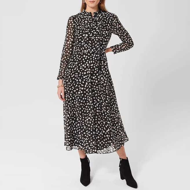 Hobbs London Black Orla Midi Dress