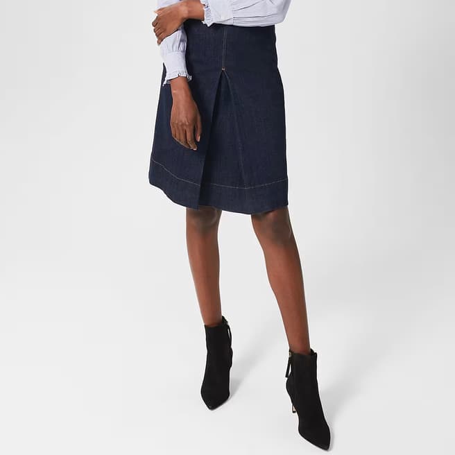 Hobbs London Dark Blue Ruth Denim Midi Skirt