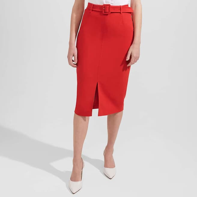 Hobbs London Red Andie Belted Skirt