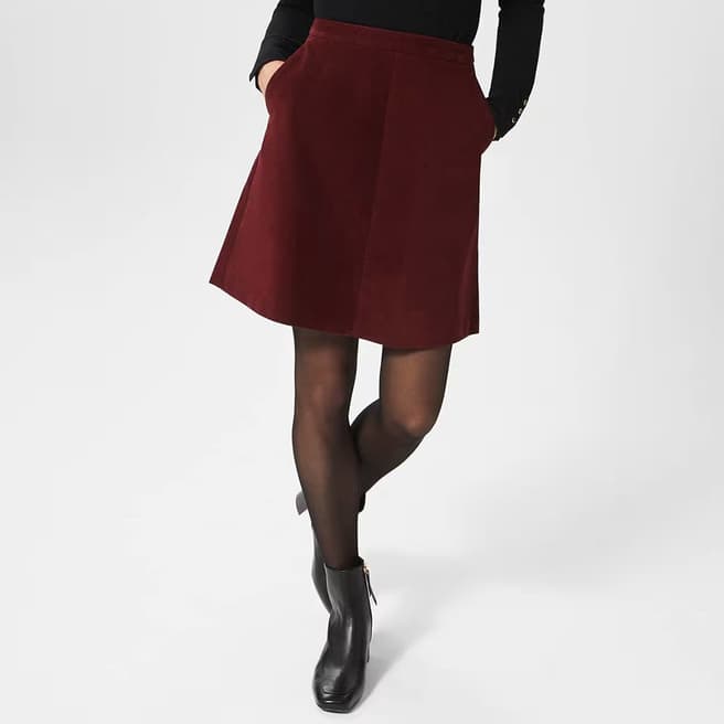 Hobbs London Red Ria Cord Skirt