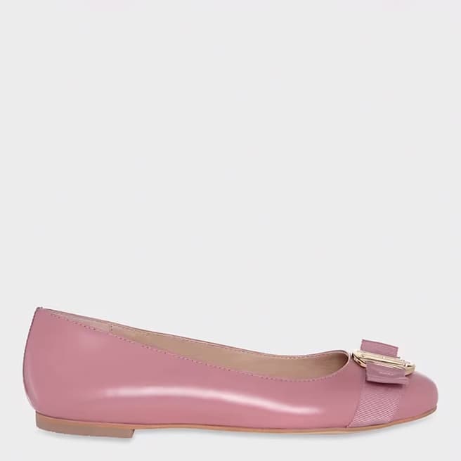 Hobbs London Pink Leather Cristie Ballet Flat