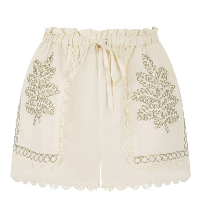 Pranella Ecru & Gold Izzie  Shorts