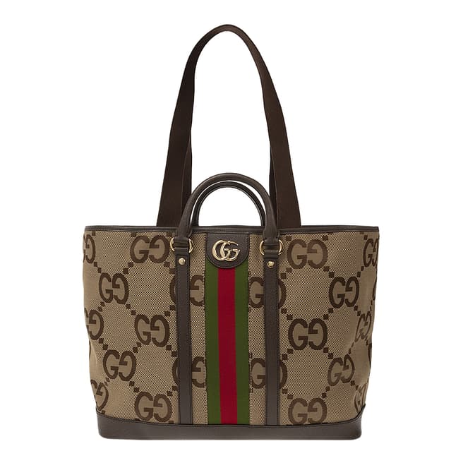 Gucci Brown Ophidia Stripe Tote Bag 