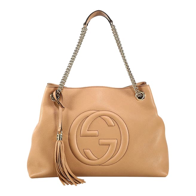 Gucci Beige Soho Hobo Shoulder Chain Bag