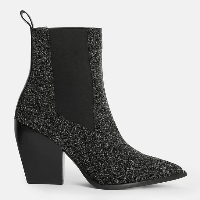 AllSaints Black Ria Sparkle Boots