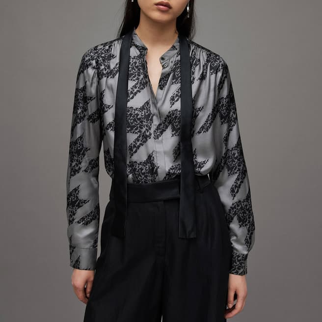 AllSaints Black Toni Printed Shirt