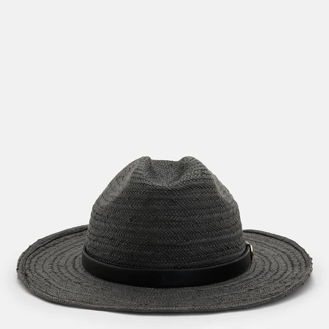 AllSaints Black Talia Fedora Hat